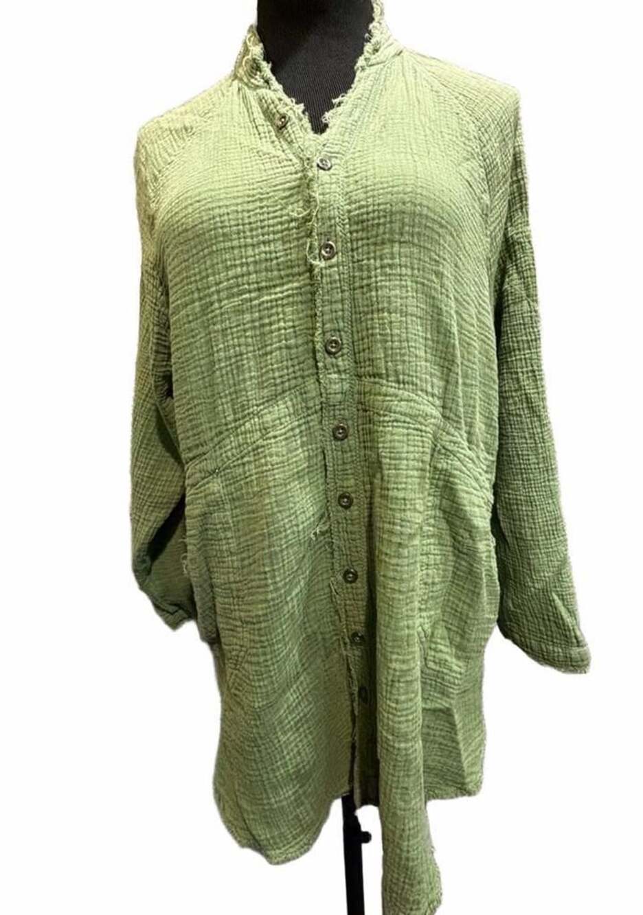 871 Free People We The Free Summer Daydream Size Medium Green Cotton Gauze Tunic